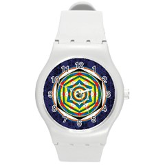 Flower Of Life Universal Mandala Round Plastic Sport Watch (m) by BangZart