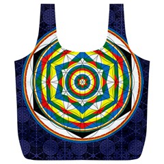 Flower Of Life Universal Mandala Full Print Recycle Bags (l)  by BangZart