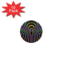 Curves Color Abstract 1  Mini Buttons (10 Pack)  by BangZart