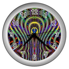 Curves Color Abstract Wall Clocks (silver)  by BangZart