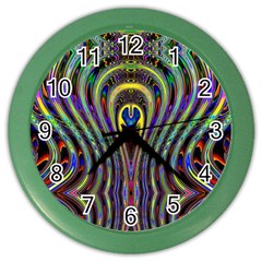 Curves Color Abstract Color Wall Clocks by BangZart