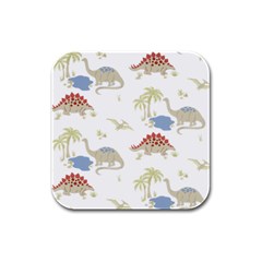 Dinosaur Art Pattern Rubber Square Coaster (4 Pack)  by BangZart