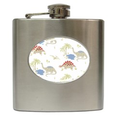 Dinosaur Art Pattern Hip Flask (6 Oz) by BangZart