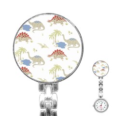 Dinosaur Art Pattern Stainless Steel Nurses Watch by BangZart