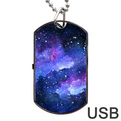 Galaxy Dog Tag Usb Flash (two Sides) by Kathrinlegg