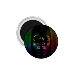 Digital Art Psychedelic Face Skull Color 1 75  Magnets by BangZart