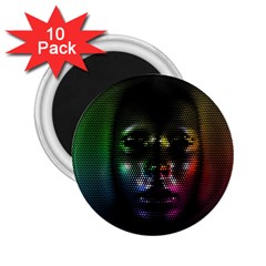 Digital Art Psychedelic Face Skull Color 2 25  Magnets (10 Pack)  by BangZart