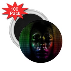 Digital Art Psychedelic Face Skull Color 2 25  Magnets (100 Pack)  by BangZart