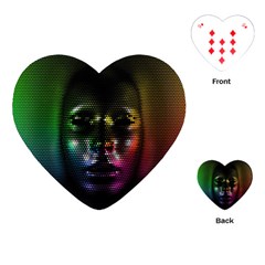 Digital Art Psychedelic Face Skull Color Playing Cards (heart)  by BangZart