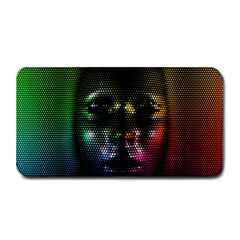 Digital Art Psychedelic Face Skull Color Medium Bar Mats by BangZart