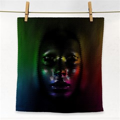 Digital Art Psychedelic Face Skull Color Face Towel by BangZart