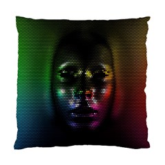 Digital Art Psychedelic Face Skull Color Standard Cushion Case (one Side) by BangZart