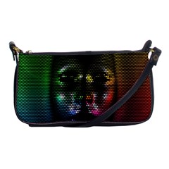 Digital Art Psychedelic Face Skull Color Shoulder Clutch Bags by BangZart