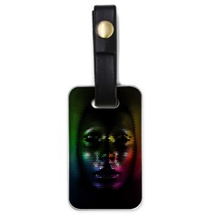 Digital Art Psychedelic Face Skull Color Luggage Tags (one Side)  by BangZart