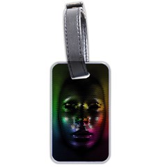 Digital Art Psychedelic Face Skull Color Luggage Tags (two Sides) by BangZart