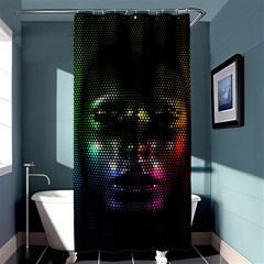 Digital Art Psychedelic Face Skull Color Shower Curtain 36  X 72  (stall)  by BangZart