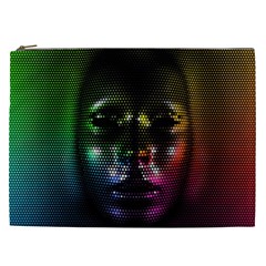 Digital Art Psychedelic Face Skull Color Cosmetic Bag (xxl)  by BangZart