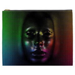 Digital Art Psychedelic Face Skull Color Cosmetic Bag (xxxl)  by BangZart