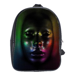 Digital Art Psychedelic Face Skull Color School Bags (xl)  by BangZart