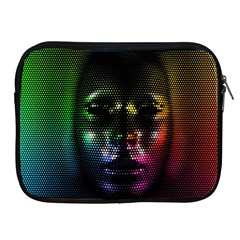 Digital Art Psychedelic Face Skull Color Apple Ipad 2/3/4 Zipper Cases by BangZart