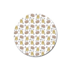 Cute Hamster Pattern Magnet 3  (round) by BangZart