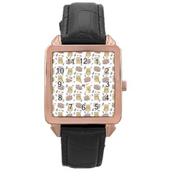 Cute Hamster Pattern Rose Gold Leather Watch  by BangZart