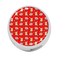 Cute Hamster Pattern Red Background 4-port Usb Hub (two Sides)  by BangZart