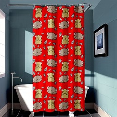 Cute Hamster Pattern Red Background Shower Curtain 36  X 72  (stall)  by BangZart