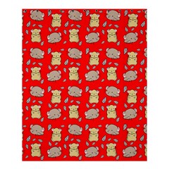 Cute Hamster Pattern Red Background Shower Curtain 60  X 72  (medium)  by BangZart