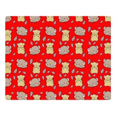 Cute Hamster Pattern Red Background Double Sided Flano Blanket (large)  by BangZart