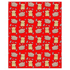 Cute Hamster Pattern Red Background Drawstring Bag (small) by BangZart