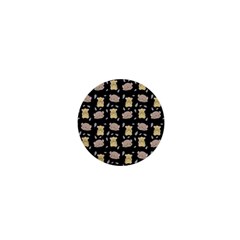 Cute Hamster Pattern Black Background 1  Mini Buttons by BangZart