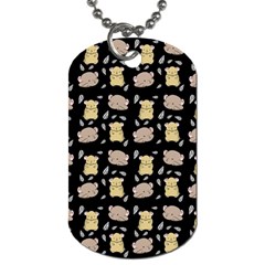 Cute Hamster Pattern Black Background Dog Tag (two Sides) by BangZart