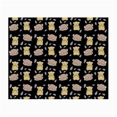 Cute Hamster Pattern Black Background Small Glasses Cloth (2-side) by BangZart