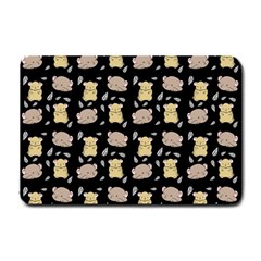 Cute Hamster Pattern Black Background Small Doormat  by BangZart