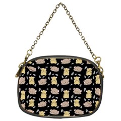 Cute Hamster Pattern Black Background Chain Purses (two Sides)  by BangZart