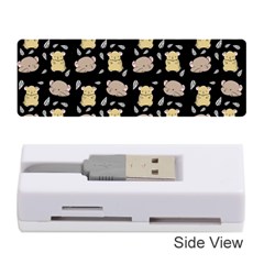 Cute Hamster Pattern Black Background Memory Card Reader (stick)  by BangZart