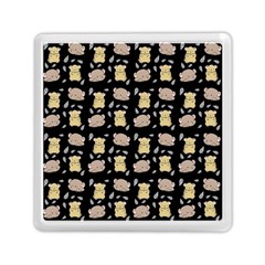 Cute Hamster Pattern Black Background Memory Card Reader (square)  by BangZart