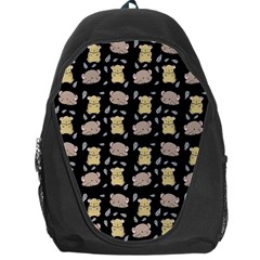 Cute Hamster Pattern Black Background Backpack Bag by BangZart