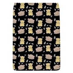 Cute Hamster Pattern Black Background Flap Covers (s)  by BangZart