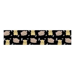 Cute Hamster Pattern Black Background Velvet Scrunchie by BangZart