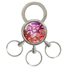 Colorful Art Traditional Batik Pattern 3-ring Key Chains by BangZart