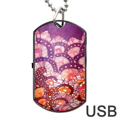 Colorful Art Traditional Batik Pattern Dog Tag Usb Flash (one Side) by BangZart