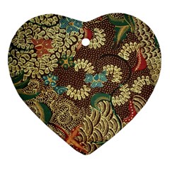 Colorful The Beautiful Of Art Indonesian Batik Pattern Ornament (heart) by BangZart