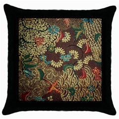 Colorful The Beautiful Of Art Indonesian Batik Pattern Throw Pillow Case (black) by BangZart