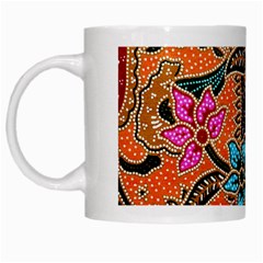 Colorful The Beautiful Of Art Indonesian Batik Pattern(1) White Mugs by BangZart