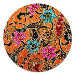 Colorful The Beautiful Of Art Indonesian Batik Pattern(1) Magnet 5  (round) by BangZart