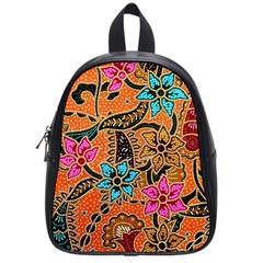 Colorful The Beautiful Of Art Indonesian Batik Pattern(1) School Bags (small)  by BangZart