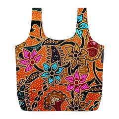 Colorful The Beautiful Of Art Indonesian Batik Pattern(1) Full Print Recycle Bags (l)  by BangZart