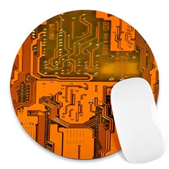 Circuit Board Pattern Round Mousepads by BangZart